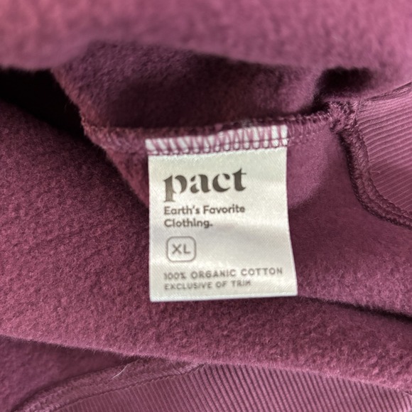 Pact Sweatshirt Womens XL‎ Maroon Kiss Lip Graphic Pullover Sustainable Organic - Picture 6 of 7
